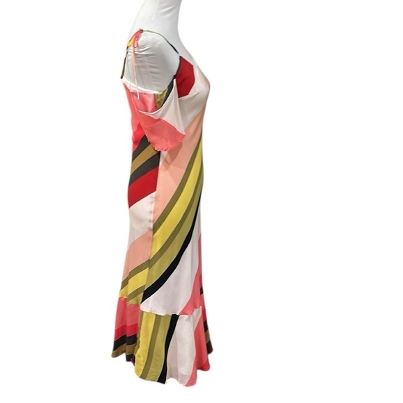 Anthropologie Madison Silk Off The Shoulder Midi Dress SZ 4 Seen Worn Kept - Picture 10 of 13